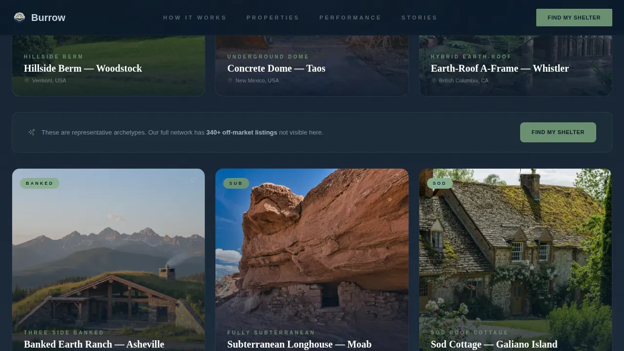Earth-Sheltered Home Buyer's Agent Landing Page