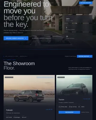 Cinematic Dark Hyundai Certified Dealer Landing Page