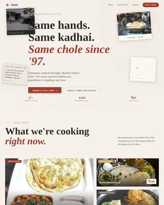Bhature Restaurant Landing Page Template