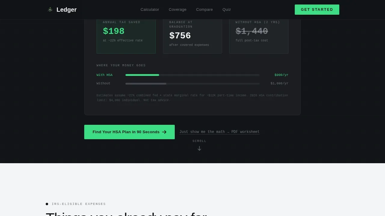 Smart Student HSA Savings Landing Page Template