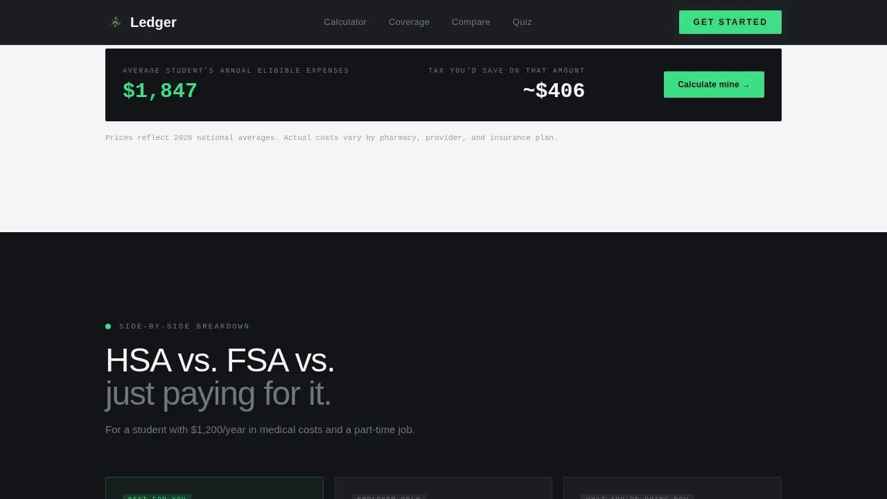 Smart Student HSA Savings Landing Page Template