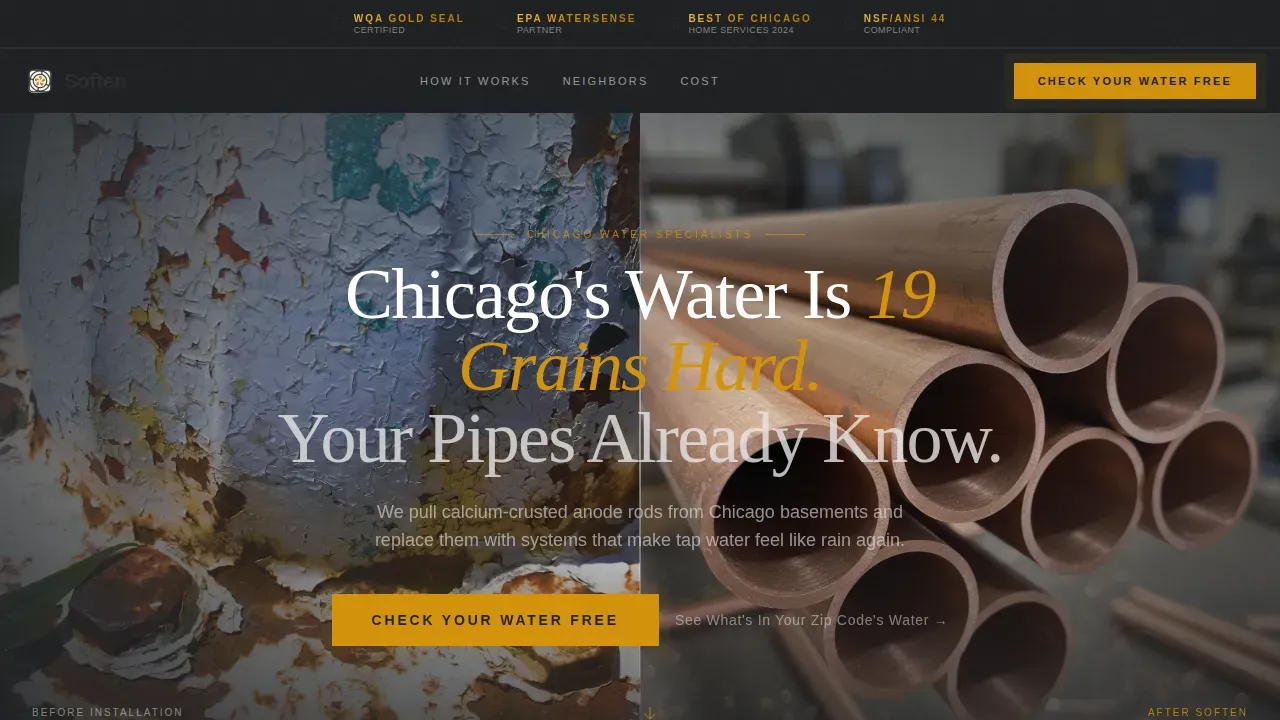 Premium Water Softening | Free Website Template | Rocket