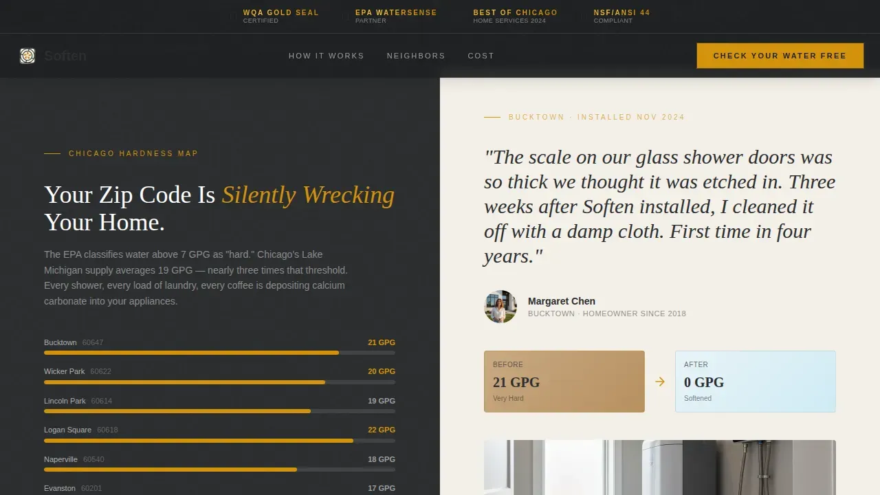 Premium Water Softening | Free Website Template | Rocket