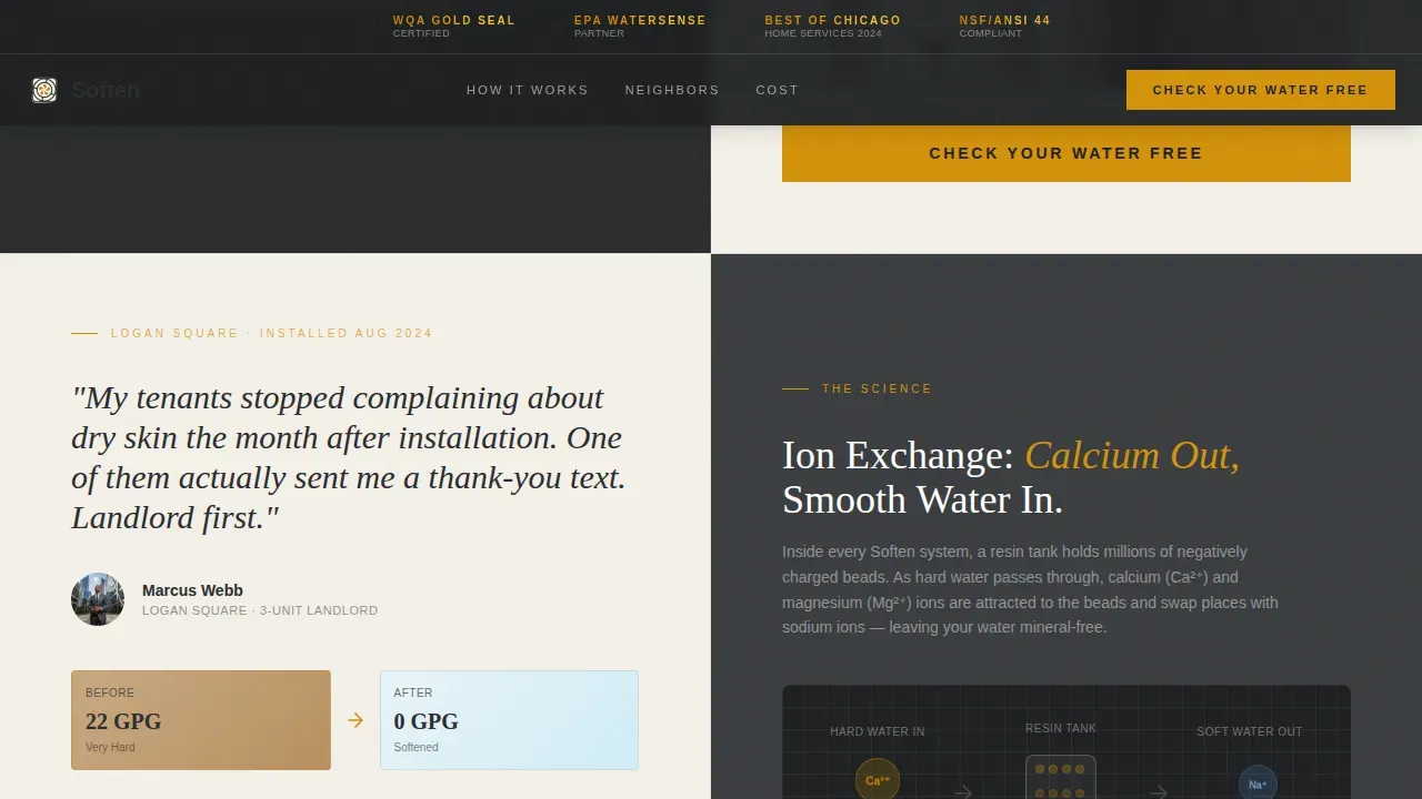 Premium Water Softening | Free Website Template | Rocket
