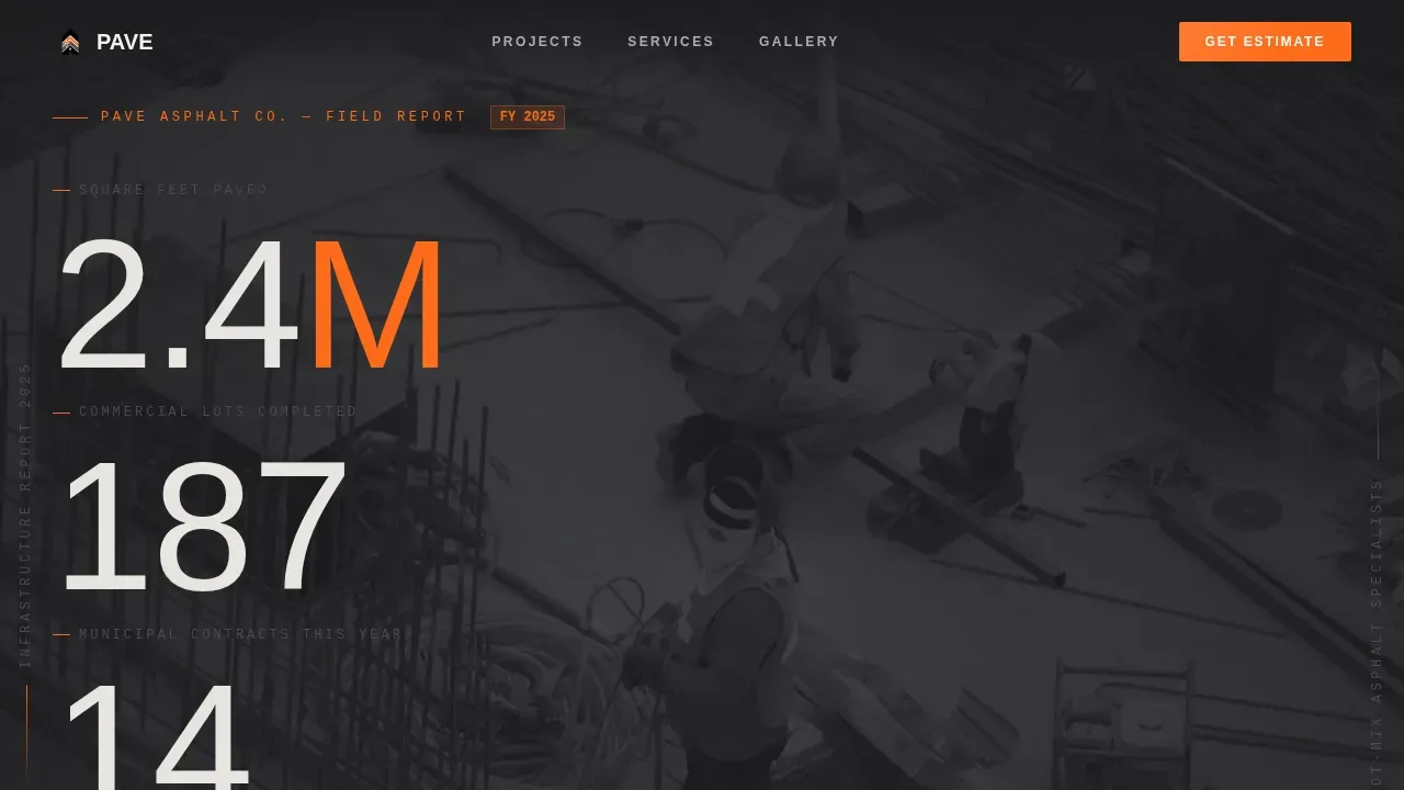 Durable Asphalt Paving Landing Page Template