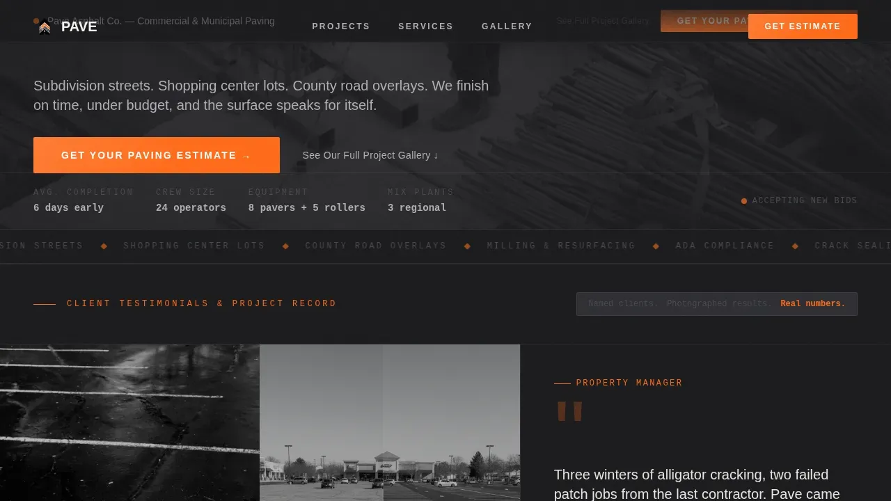 Durable Asphalt Paving Landing Page Template