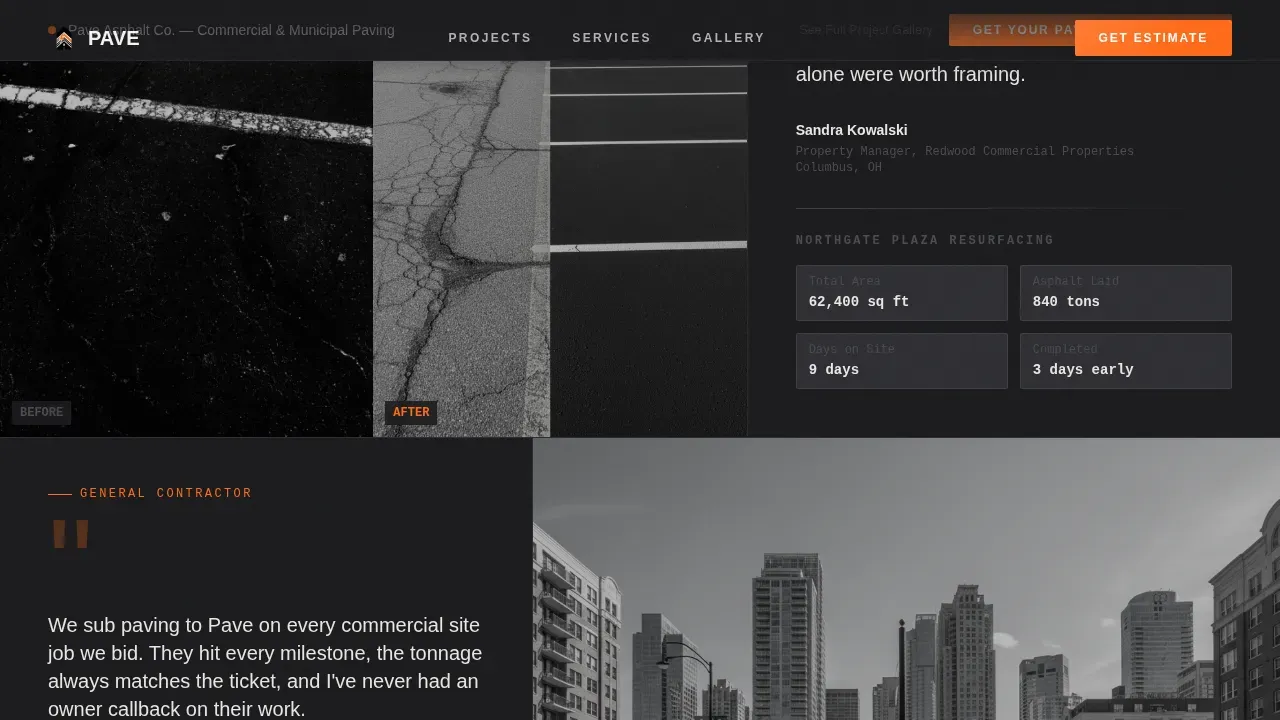 Durable Asphalt Paving Landing Page Template