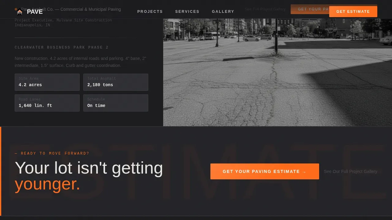 Durable Asphalt Paving Landing Page Template