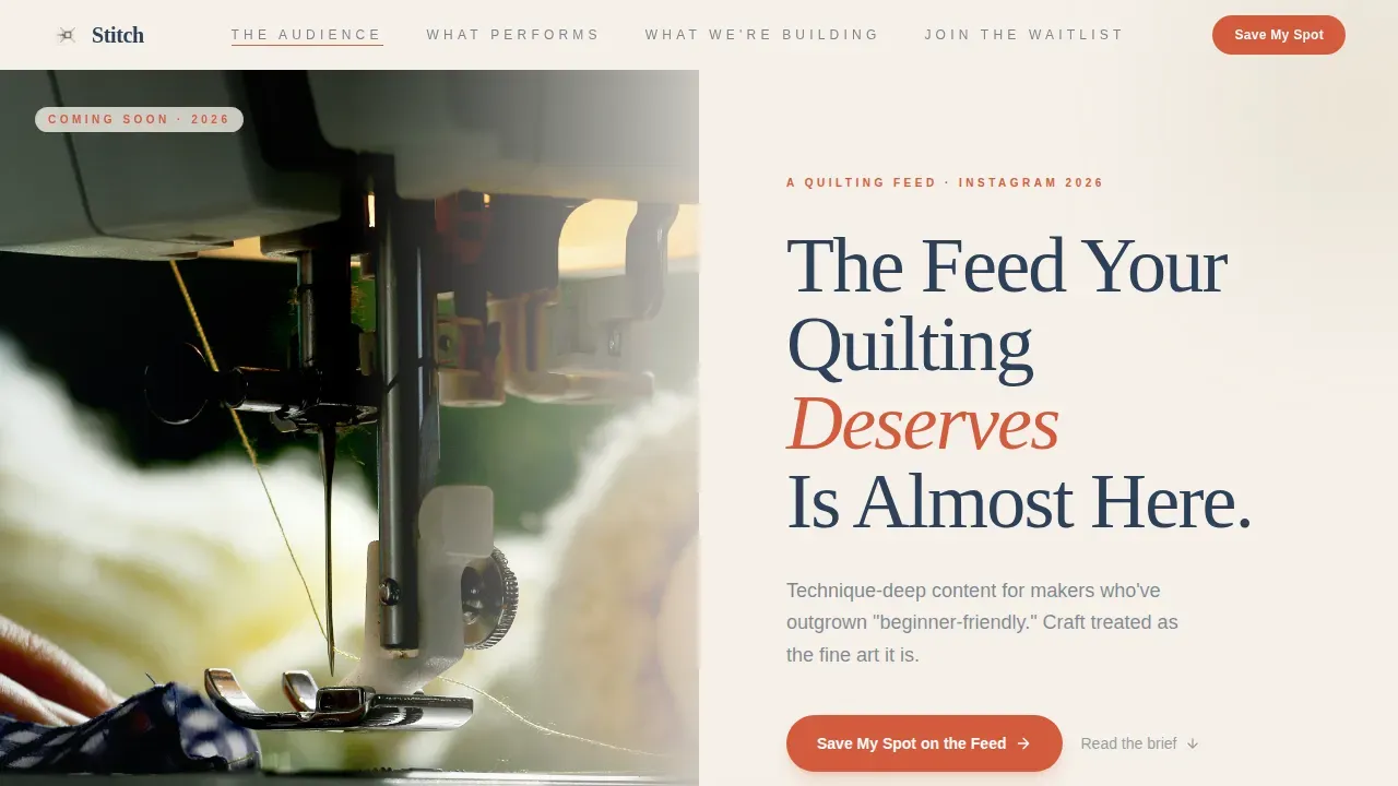 Handmade Quilting Landing Page Template