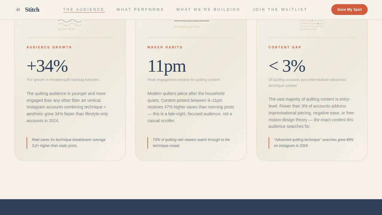 Handmade Quilting Landing Page Template