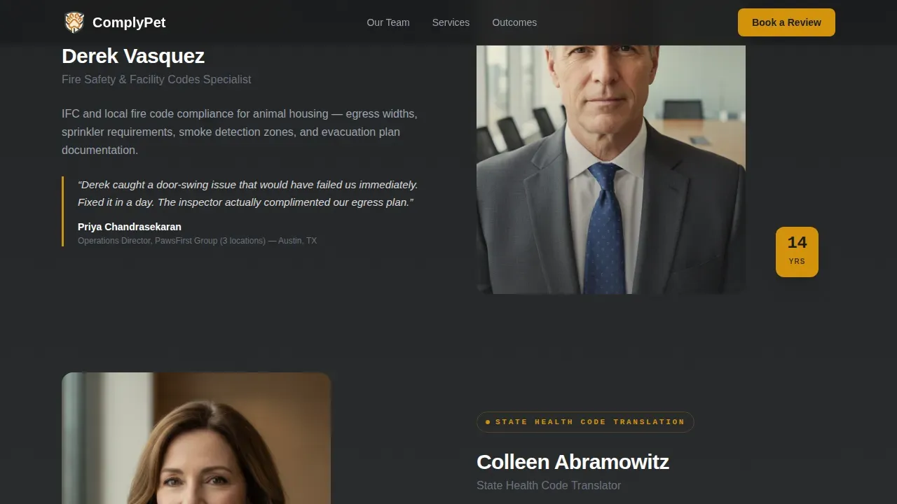Expert Animal Compliance Landing Page Template