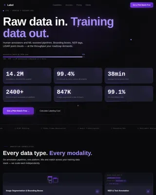 Premium Advanced Tech & AI Platforms Cost Estimator Website Template