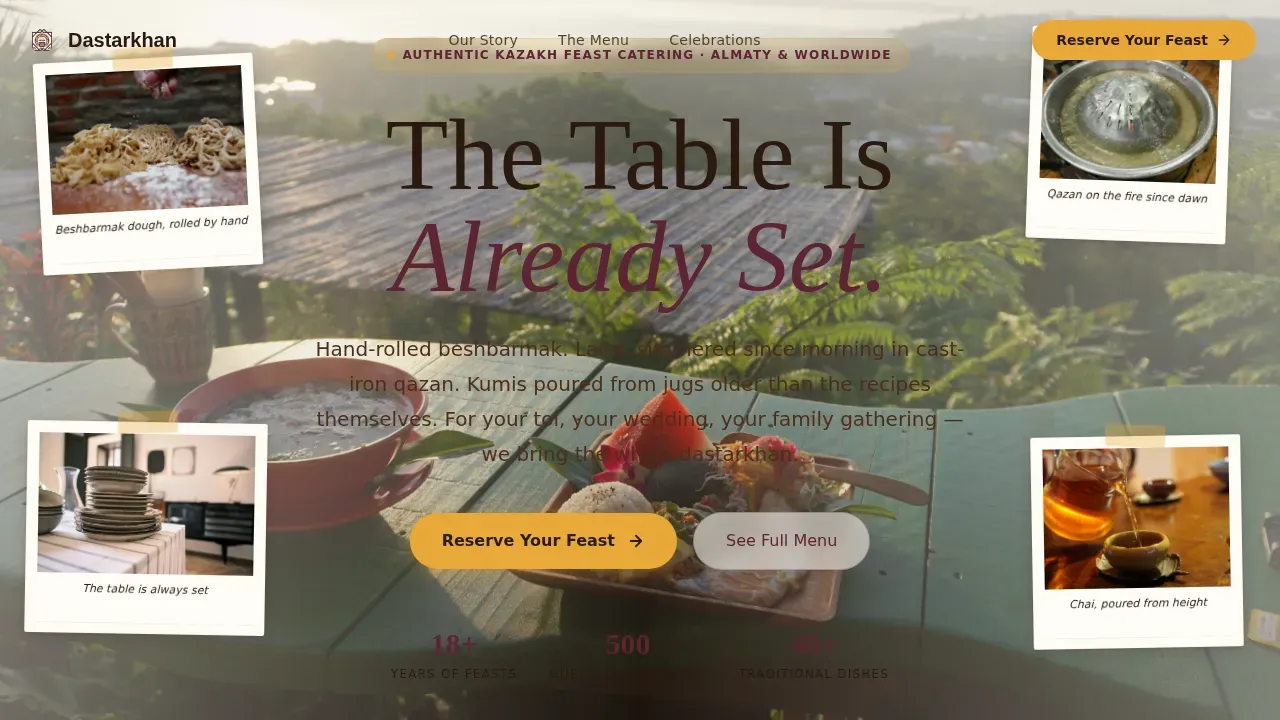 Authentic Kazakh Catering Landing Page Template