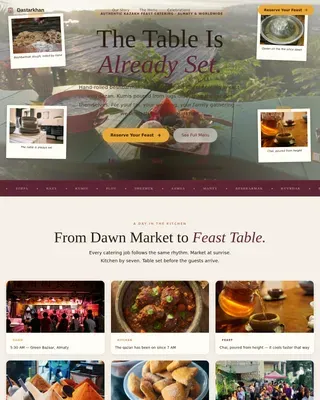 Authentic Kazakh Catering Landing Page Template