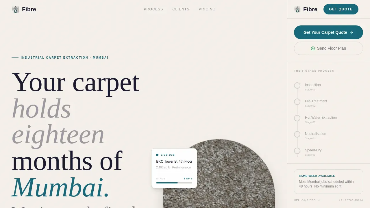 Commercial Carpet Restoration Landing Page Template