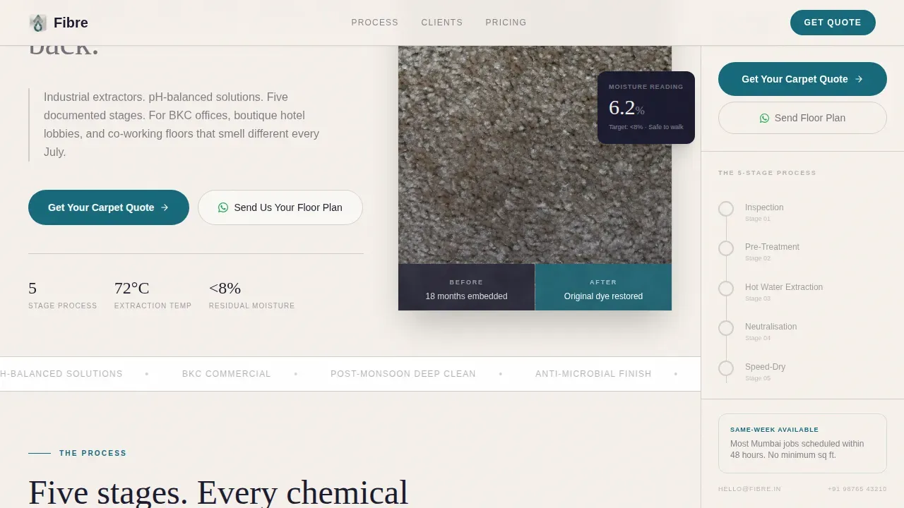 Commercial Carpet Restoration Landing Page Template