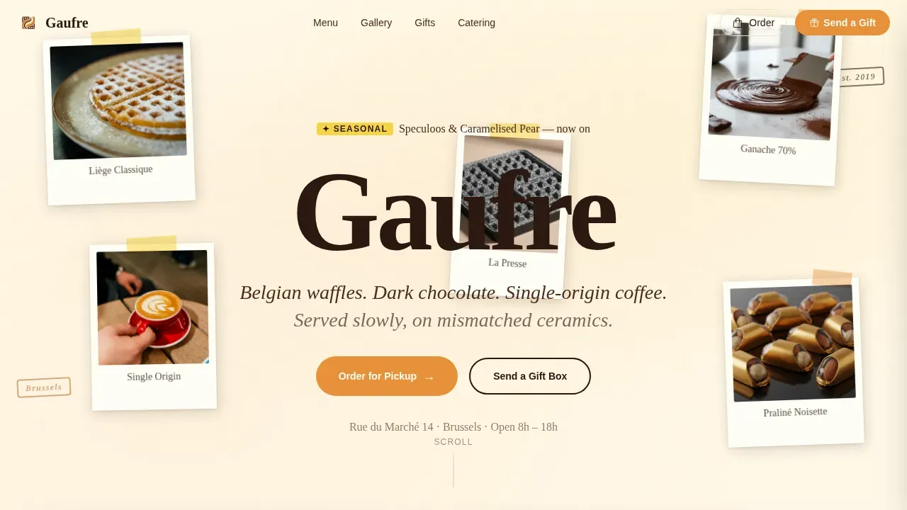Artisan Belgian Café Landing Page Template