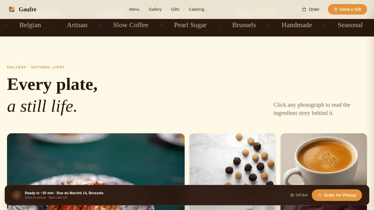 Artisan Belgian Café Landing Page Template