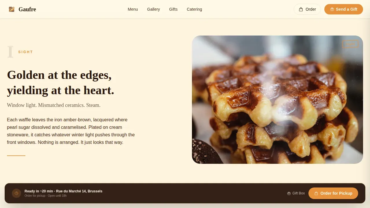 Artisan Belgian Café Landing Page Template