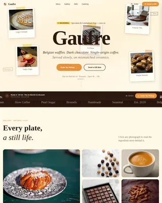 Artisan Belgian Café Landing Page Template