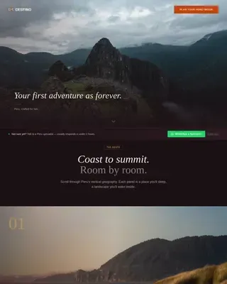 Curated Peru Honeymoon Landing Page Template