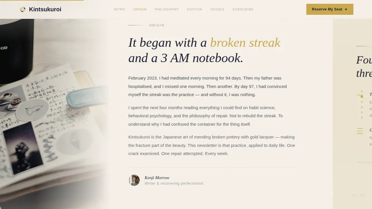 Daily Habit Newsletter Landing Page Template