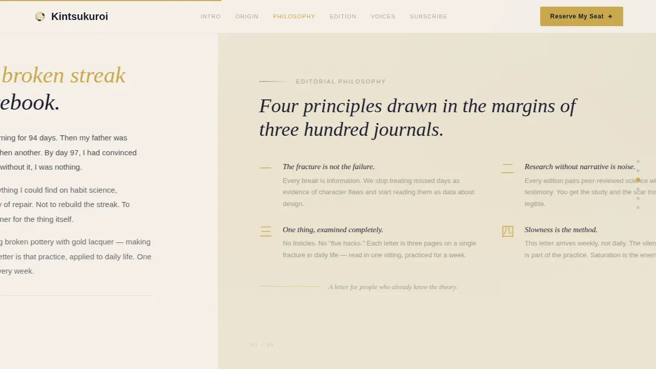 Daily Habit Newsletter Landing Page Template