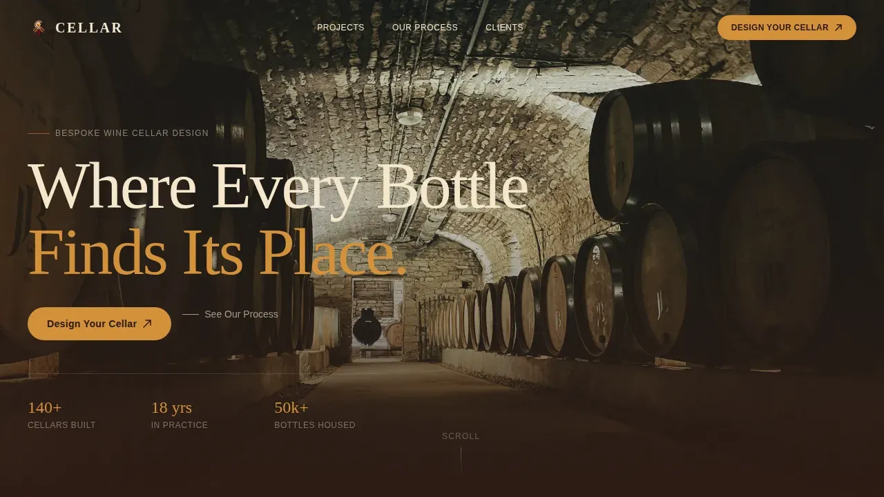 Curated Wine Storage Landing Page Template