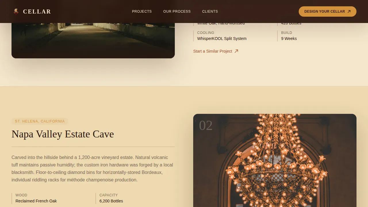 Curated Wine Storage Landing Page Template