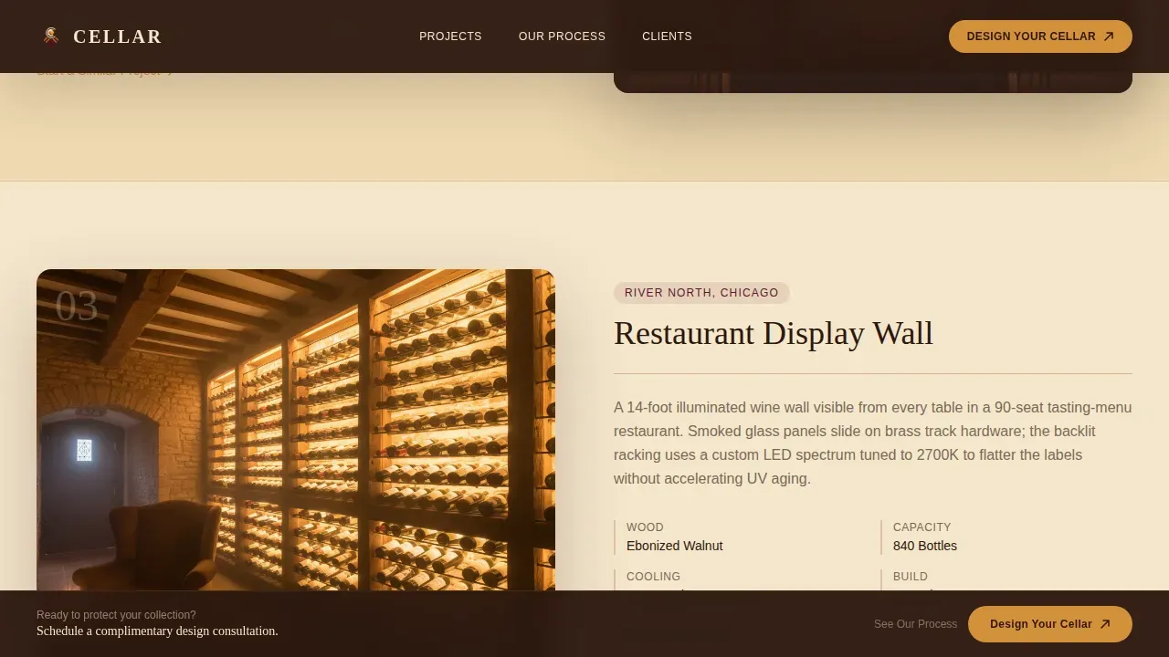 Curated Wine Storage Landing Page Template