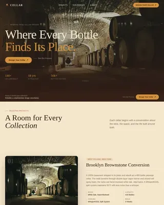 Curated Wine Storage Landing Page Template
