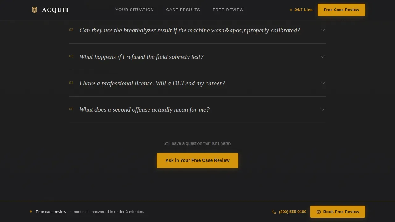 DUI Defense Attorney Landing Page Template