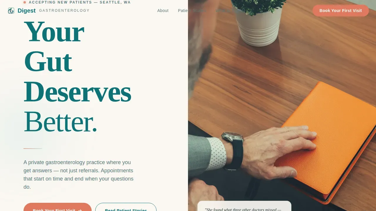Compassionate Gastro Care Landing Page Template
