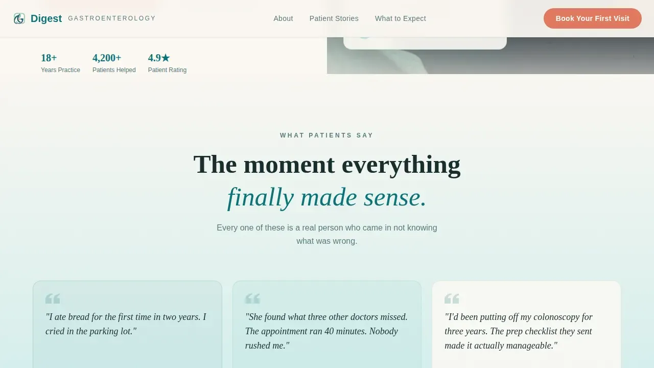 Compassionate Gastro Care Landing Page Template