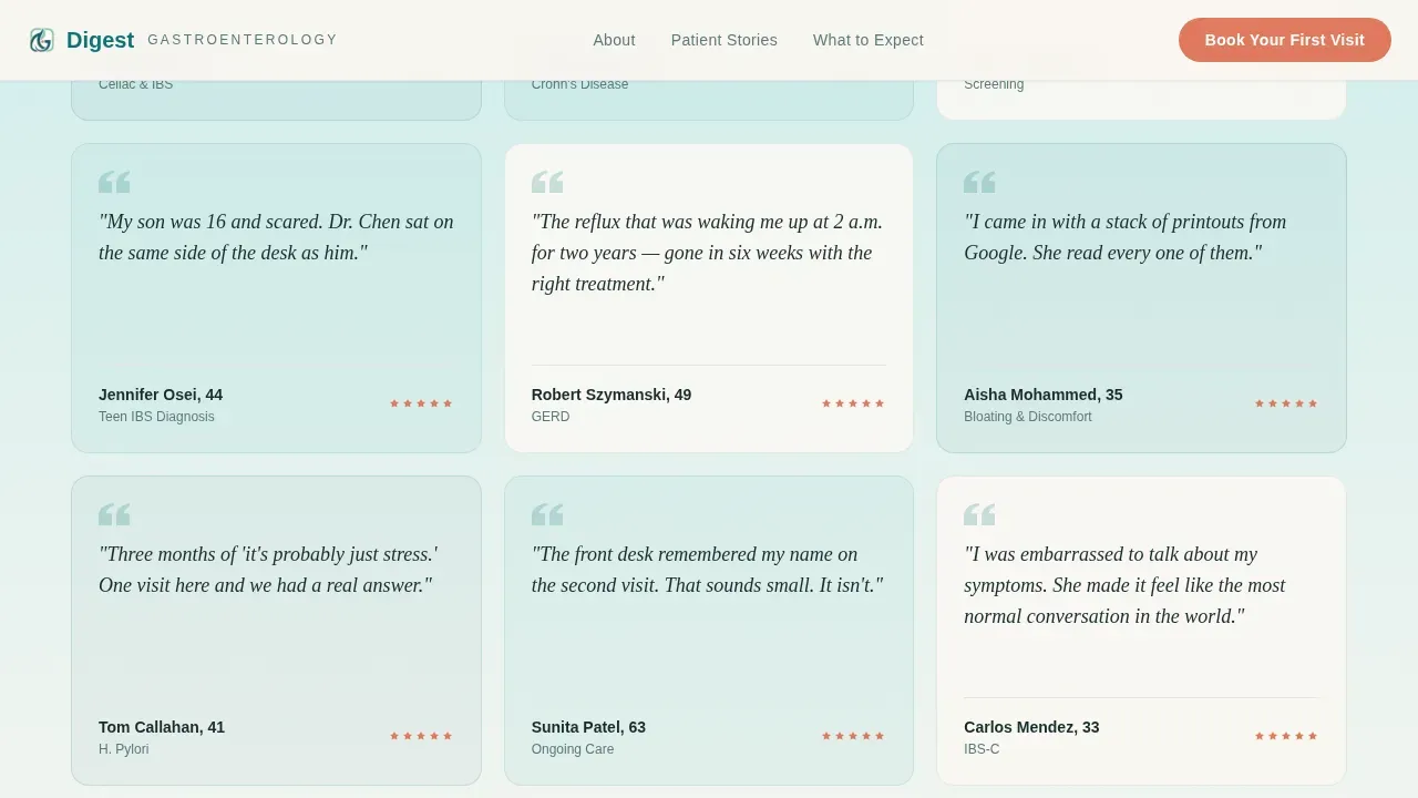Compassionate Gastro Care Landing Page Template