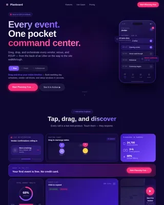 Agile Event Planning Landing Page Template