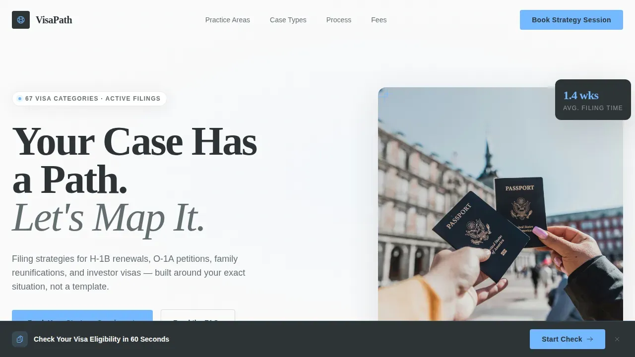 Expert Immigration Law Landing Page Template