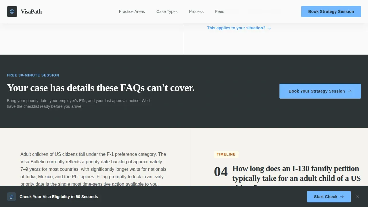Expert Immigration Law Landing Page Template