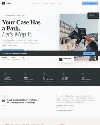 Expert Immigration Law Landing Page Template