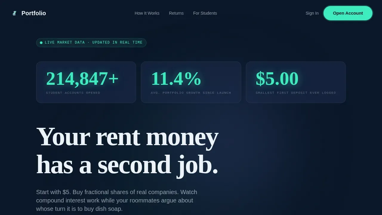 Smart Student Investing Landing Page Template