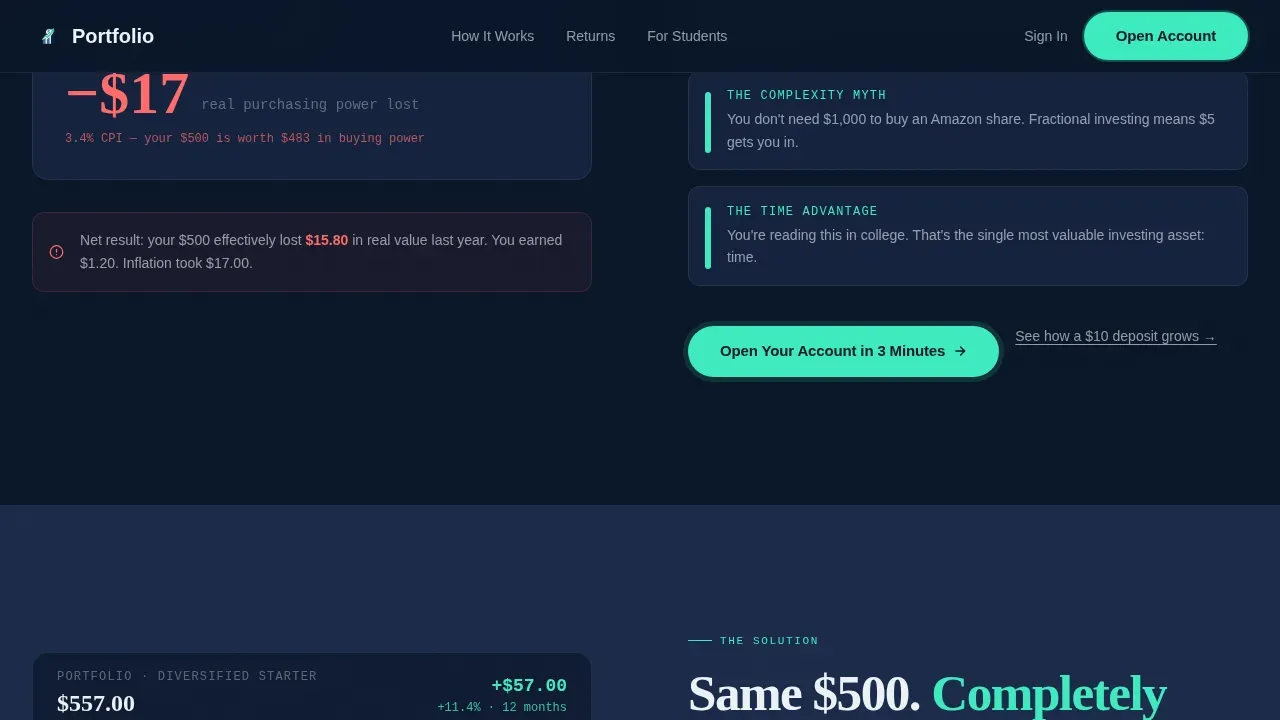 Smart Student Investing Landing Page Template