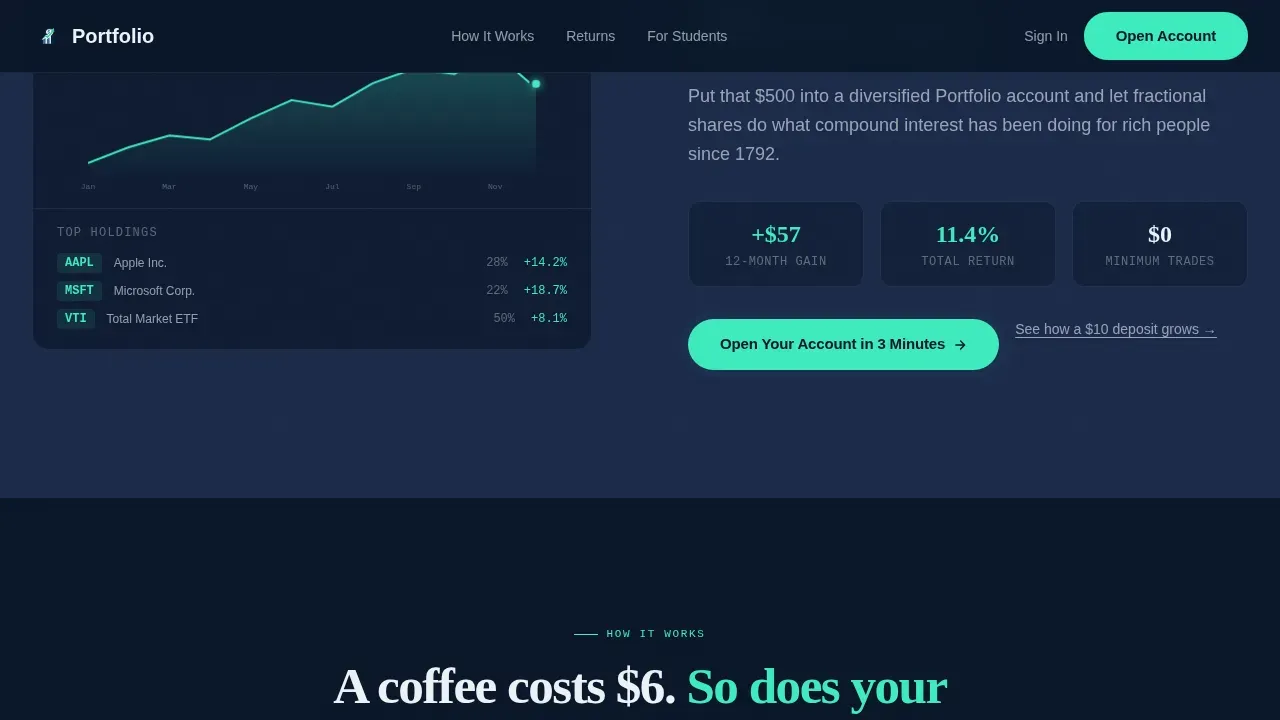 Smart Student Investing Landing Page Template