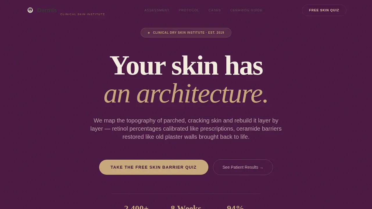 Clinical Skin Barrier | Free Website Template | Rocket