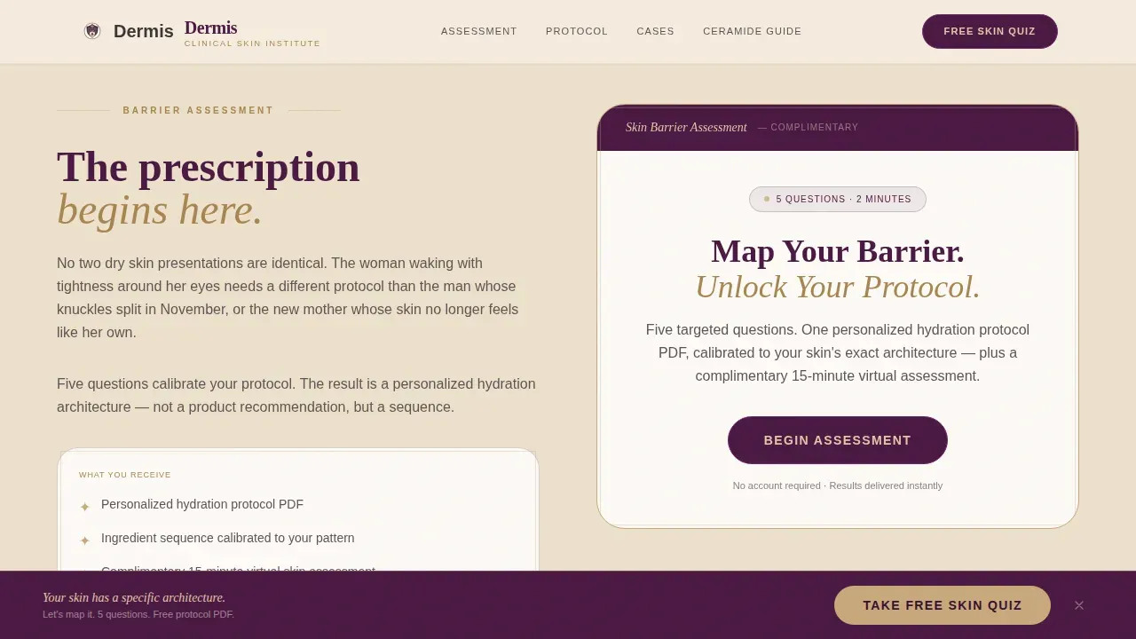Clinical Skin Barrier | Free Website Template | Rocket