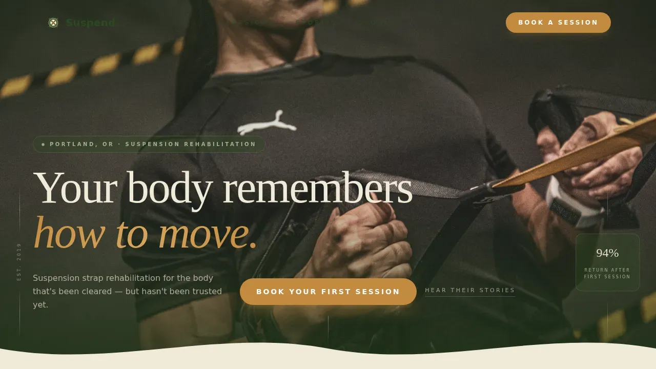 Healing Space TRX Studio Landing Page Template