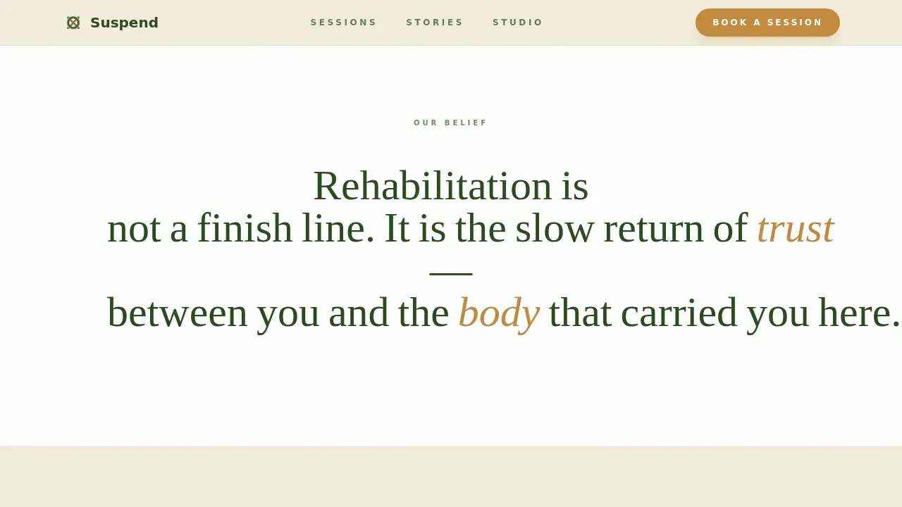 Healing Space TRX Studio Landing Page Template