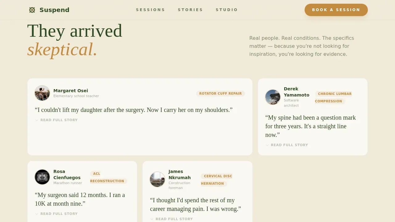 Healing Space TRX Studio Landing Page Template