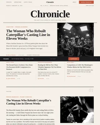 Editorial Manufacturing Insights Landing Page Template