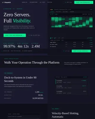 Serverless Logistics Platform Landing Page Template