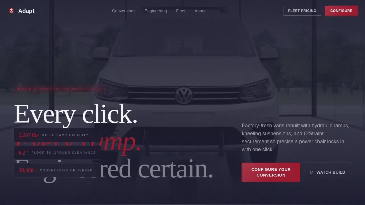 Mobility Vehicle Conversion Landing Page Template